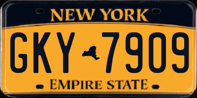 NY license plate GKY7909