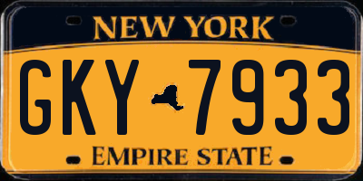 NY license plate GKY7933