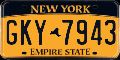 NY license plate GKY7943