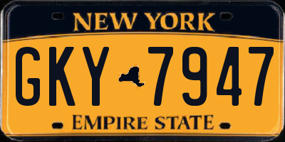 NY license plate GKY7947