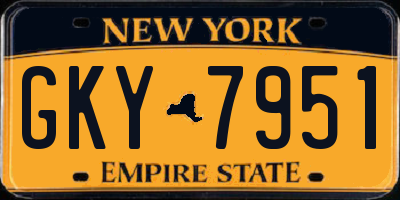 NY license plate GKY7951