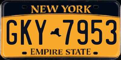 NY license plate GKY7953