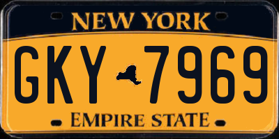 NY license plate GKY7969