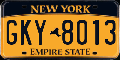 NY license plate GKY8013