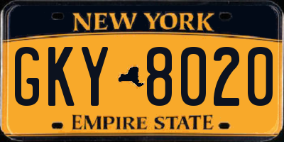 NY license plate GKY8020