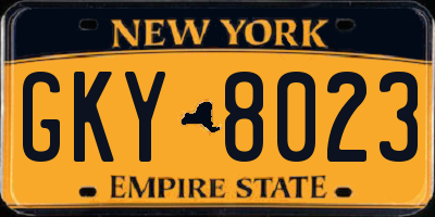 NY license plate GKY8023