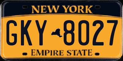 NY license plate GKY8027