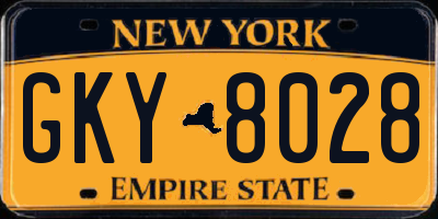 NY license plate GKY8028