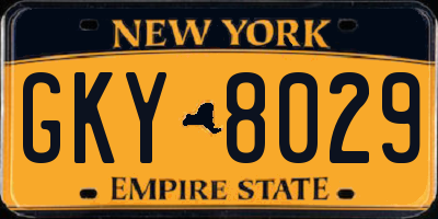 NY license plate GKY8029