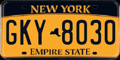 NY license plate GKY8030