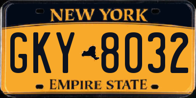 NY license plate GKY8032