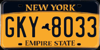 NY license plate GKY8033