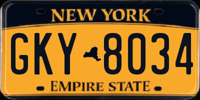 NY license plate GKY8034