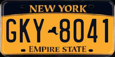 NY license plate GKY8041