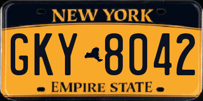 NY license plate GKY8042