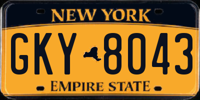 NY license plate GKY8043