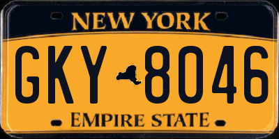 NY license plate GKY8046