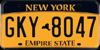NY license plate GKY8047