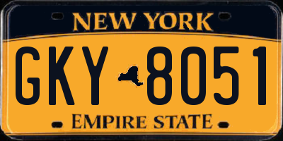 NY license plate GKY8051