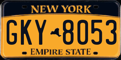 NY license plate GKY8053