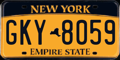 NY license plate GKY8059