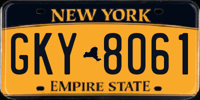 NY license plate GKY8061