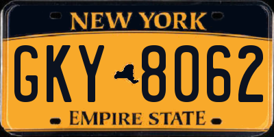 NY license plate GKY8062