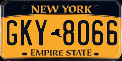 NY license plate GKY8066