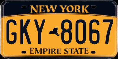 NY license plate GKY8067