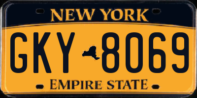 NY license plate GKY8069