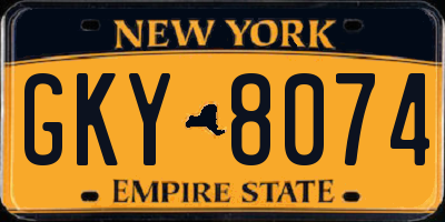 NY license plate GKY8074