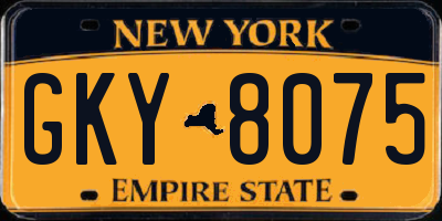 NY license plate GKY8075