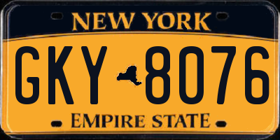 NY license plate GKY8076