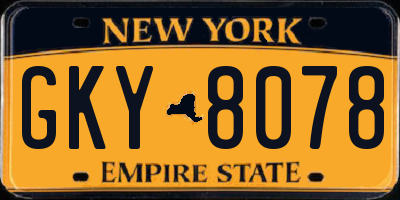 NY license plate GKY8078