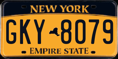 NY license plate GKY8079