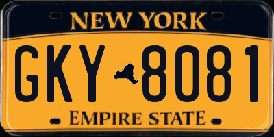 NY license plate GKY8081