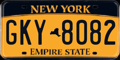 NY license plate GKY8082