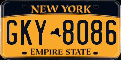 NY license plate GKY8086