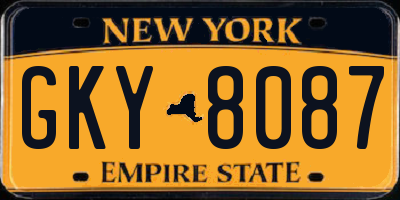 NY license plate GKY8087