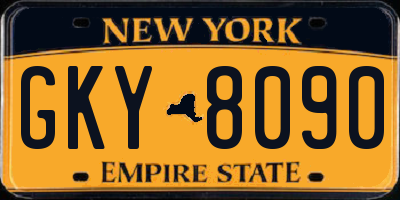 NY license plate GKY8090