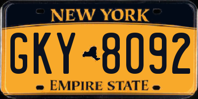 NY license plate GKY8092