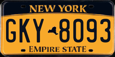 NY license plate GKY8093