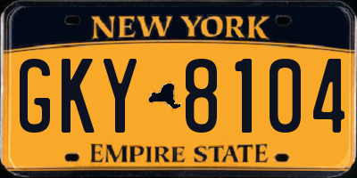 NY license plate GKY8104
