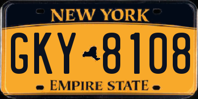 NY license plate GKY8108