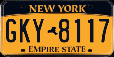 NY license plate GKY8117