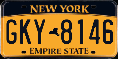NY license plate GKY8146