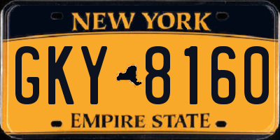 NY license plate GKY8160