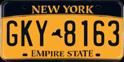 NY license plate GKY8163