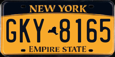 NY license plate GKY8165