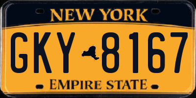 NY license plate GKY8167